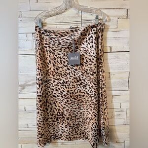 2 for 20***Marled Animal Print Midi Skirt - Brown and Black